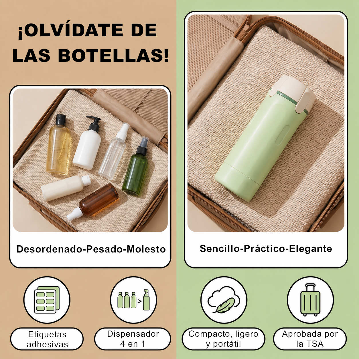 Dispensador 4 en 1 para Cuidado Personal
