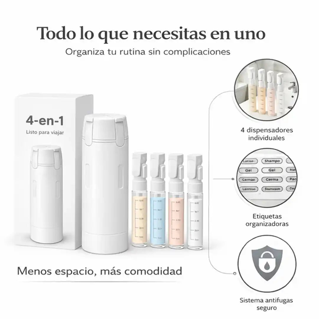 Dispensador 4 en 1 para Cuidado Personal
